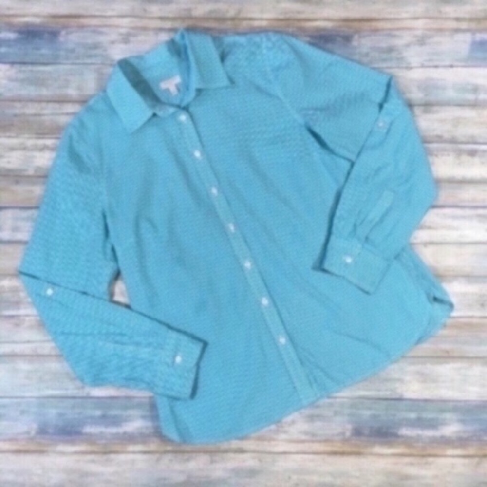 Talbots Blue Gingham Button Down - image 1